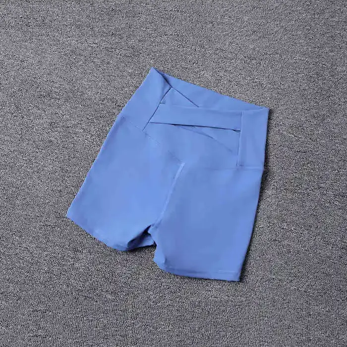 Short de sport d'été pour femmes, pantalon de yoga de levage à nouer croisé dans la taille au dos, l