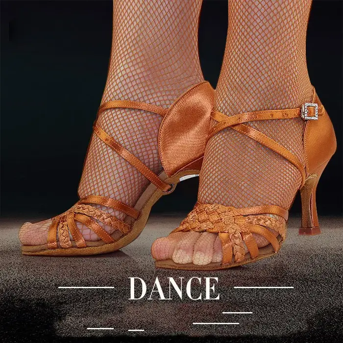 Chaussures de danse latine femme adulte fond souple poinçon talon haut Salsa chaussures de danse car