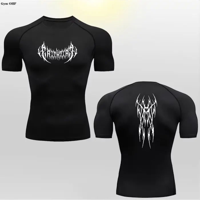 T-shirt compression homme manches longues séchage rapide gym fitness seconde peau entraînement