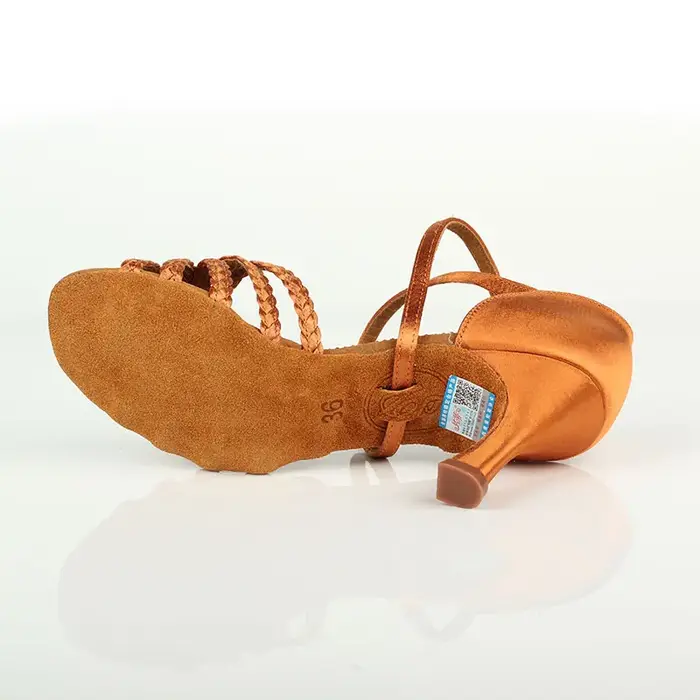 Chaussures de danse latine pour femmes et filles - Satin importé de haute qualité avec lacets tissés