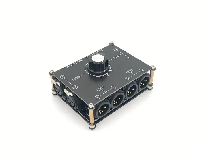Commutateur Audio stéréo équilibré XLR 1 entrée 3 sorties, sélecteur de Source de Signal Audio XLR r