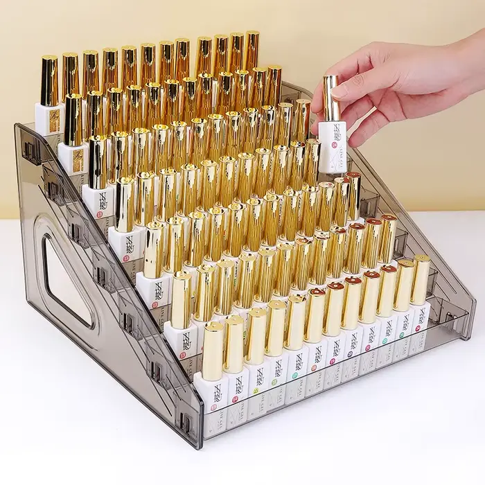 Présentoir de vernis à ongles en acrylique transparent, support de rangement en plastique multicouch