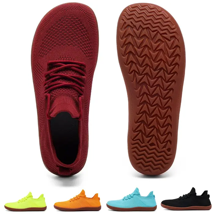 Chaussures pieds nus à bout large pour hommes et femmes, baskets de marche minimalistes |   Semelle 