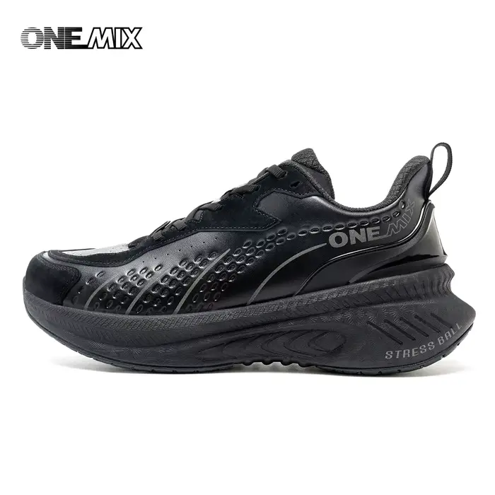 Chaussures de course Onemix 2025 hiver homme cuir chaud résistant usure jogging marche
