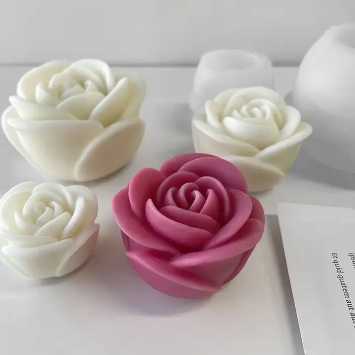 Moule à bougie en Silicone, nouvelle fleur 3D, fleur de pivoine, savon, gypse, résine, moulage, bric