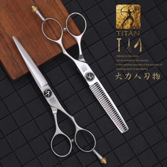 Titan – ciseaux de coiffure professionnels, ensemble de ciseaux amincissants pour salon de coiffure,