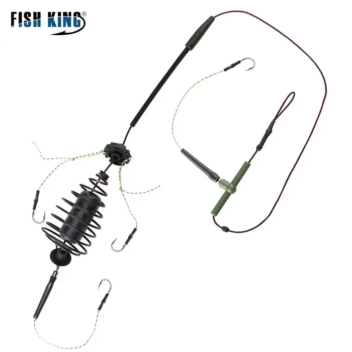 FISH KING 30-80g carpe pêche appât Cage ligne groupe haute teneur en carbone en acier métal mangeoir