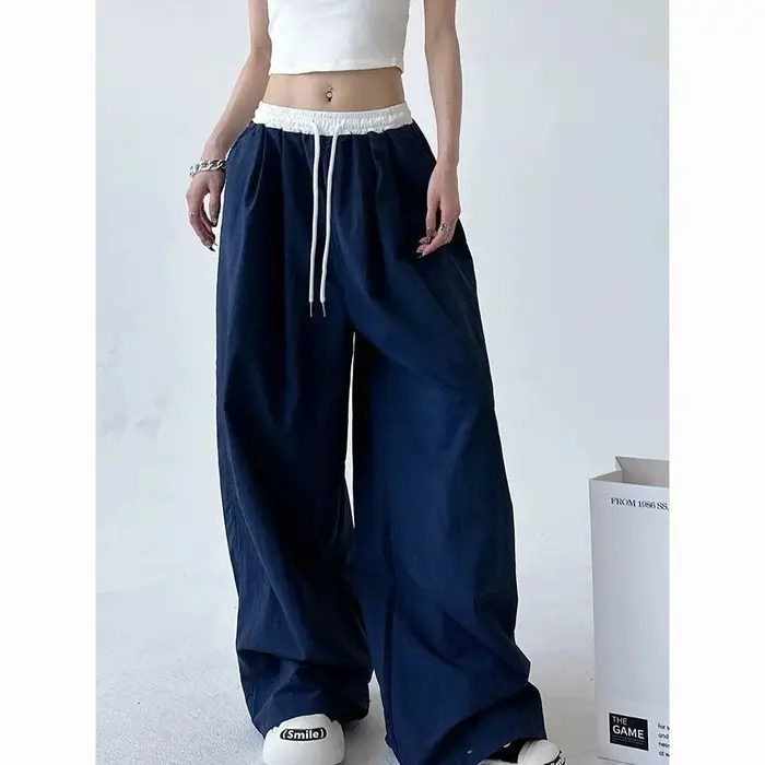 Pantalon à jambes larges pour femmes, avec cordon de serrage, gothique, Hip Hop, Cargo, chaud, assor