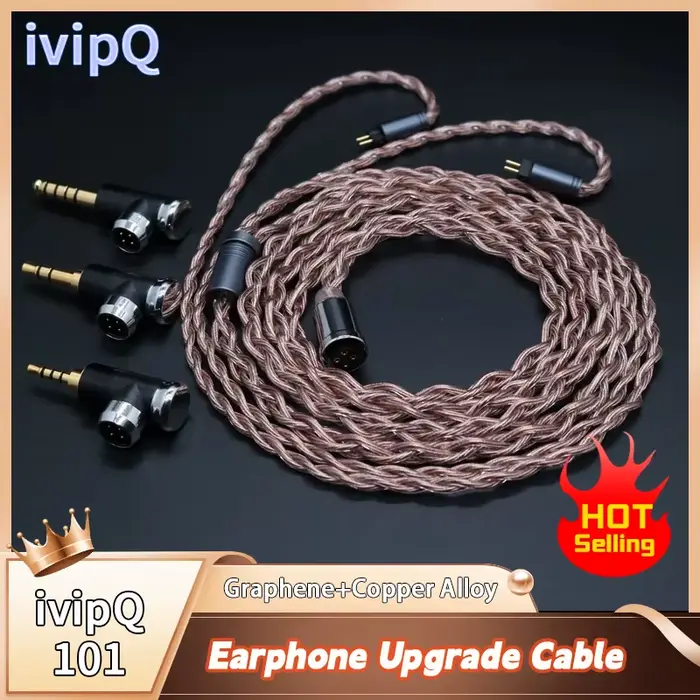 Câble d'écouteurs haut de gamme ivipQ-101 MMCX/0.78mm 2PIN QDC, fiches modulaires de type L 2.5/3.5m