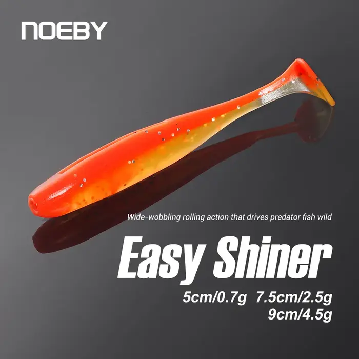 NOEBY facile Shiner leurre souple 5 cm 7.5 cm 9 cm appât en Silicone Wobblers T queue artificielle a
