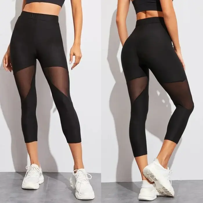 Leggings gothiques pour femmes, pantalon Design en maille, grande taille, noir, vêtements de sport, 