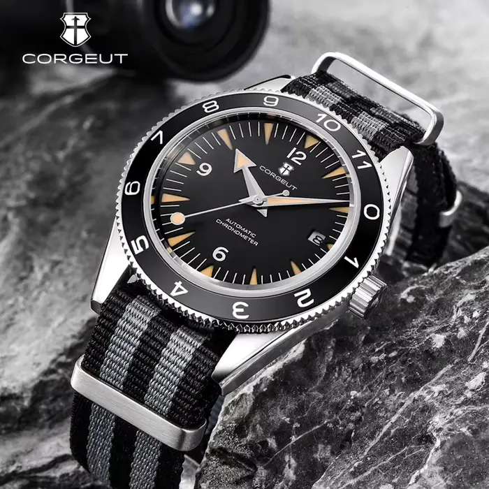 Montre japonaise lumineuse automatique pour hommes, verre saphir 41MM, étanche à 100m, bracelet en N