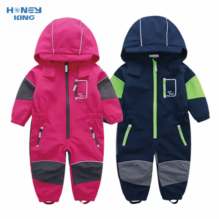 NEYKING-Salopette à capuche pour enfants, salopette softshell pour salle de bain, extérieur, barbote