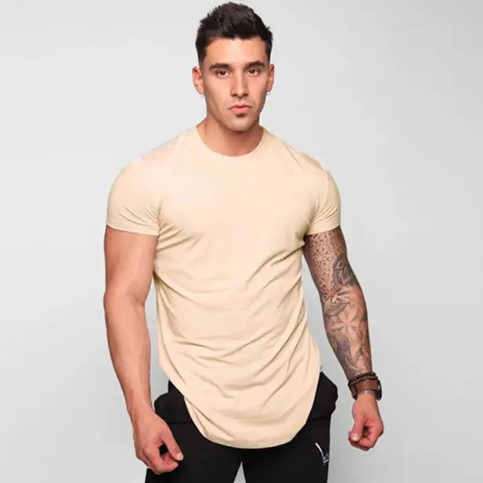 T-shirt homme fitness séchage rapide - Haut sport col rond unie pour entraînement été