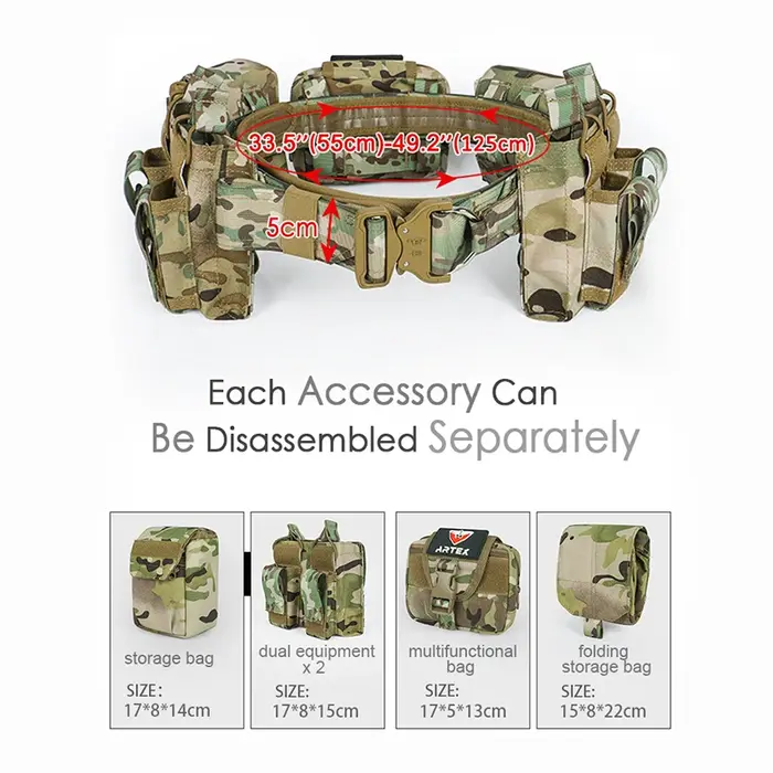 Ensembles de ceintures de combat en plein air, ceintures de service, ceinture utilitaire Airsoft pou