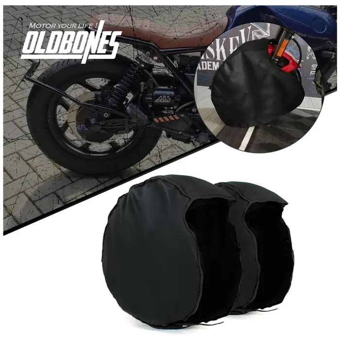 Housse d'isolation thermique épaisse pour pneus de moto, 17 pouces, Protection contre le chaud, pare-vent avec bord noir, polaire avant et arrière