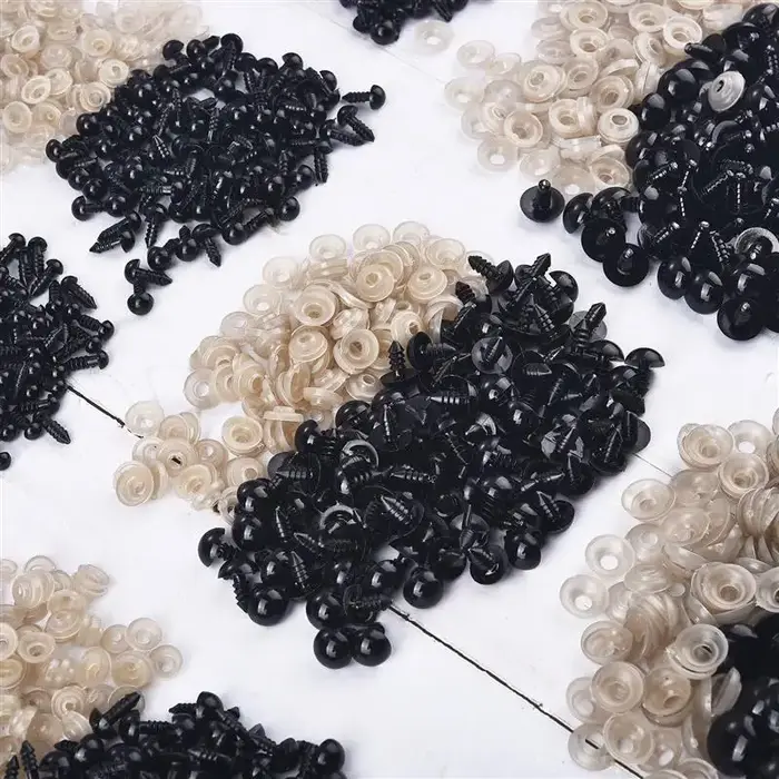 100 pièces de boules oculaires en plastique noir pour poupée, accessoires de sécurité pour jouets, A