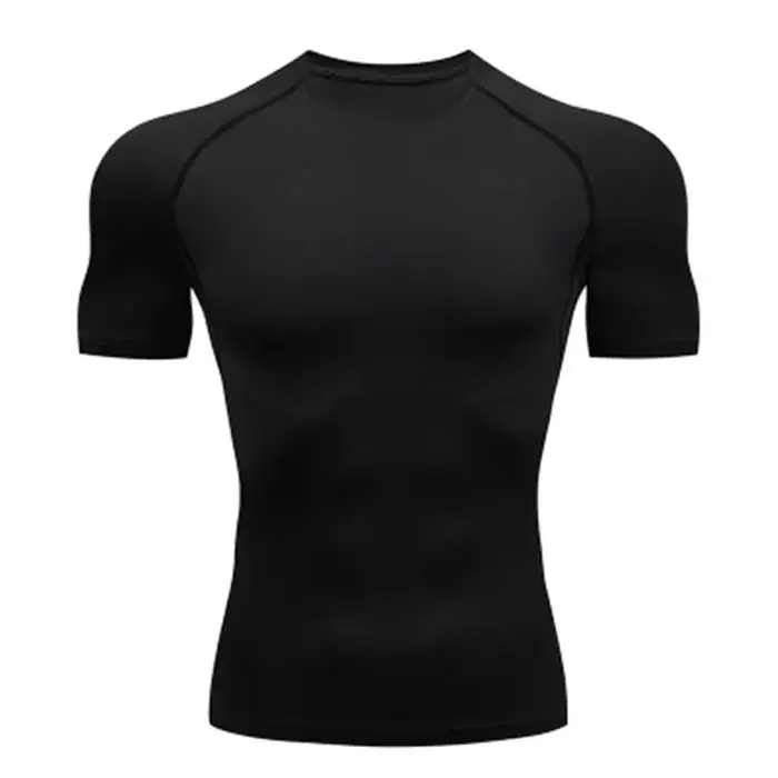 T-shirt de compression élastique respirant pour homme, haut serré, sweat-shirt de course, jogging, s