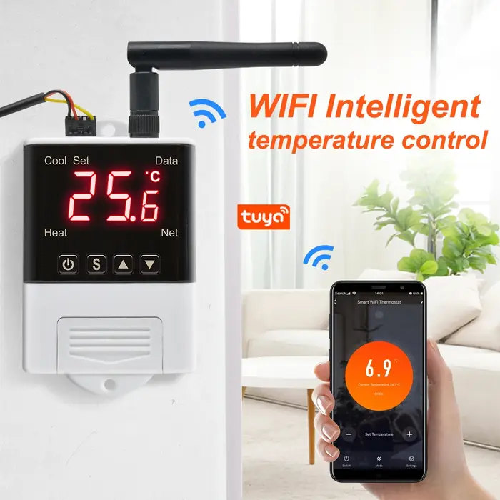 Thermostat Wifi, hygrostat numérique 12V 110V 220V, régulateur de température et d'humidité, incubat
