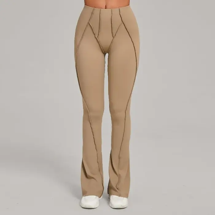 Pantalon évasé de Yoga pour femmes, jambes larges, moulant, levage des hanches, danse, taille haute,