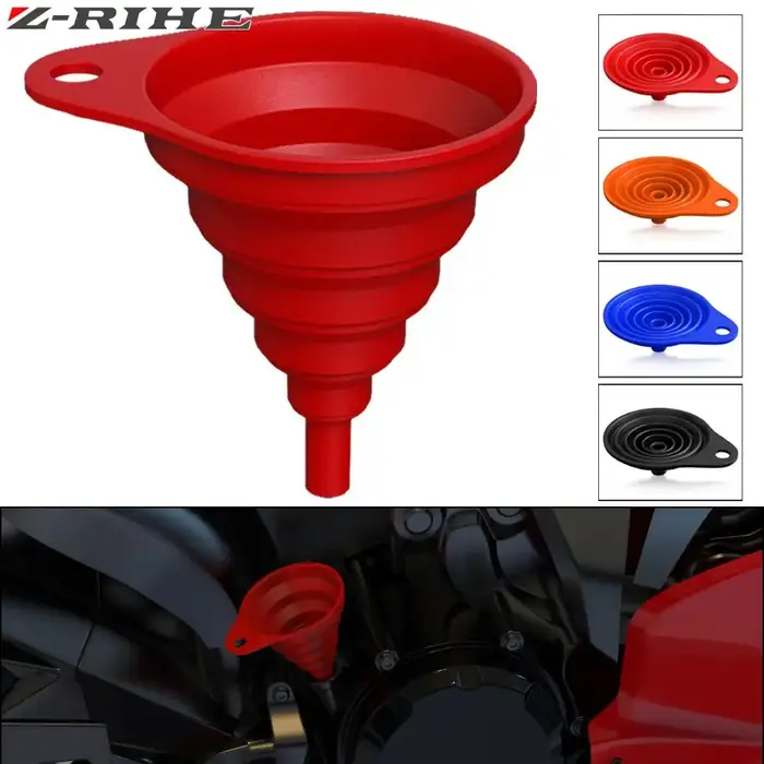 Entonnoir pliable en silicone pour moto, changement d'huile et de carburant, trémie pliable pour HON