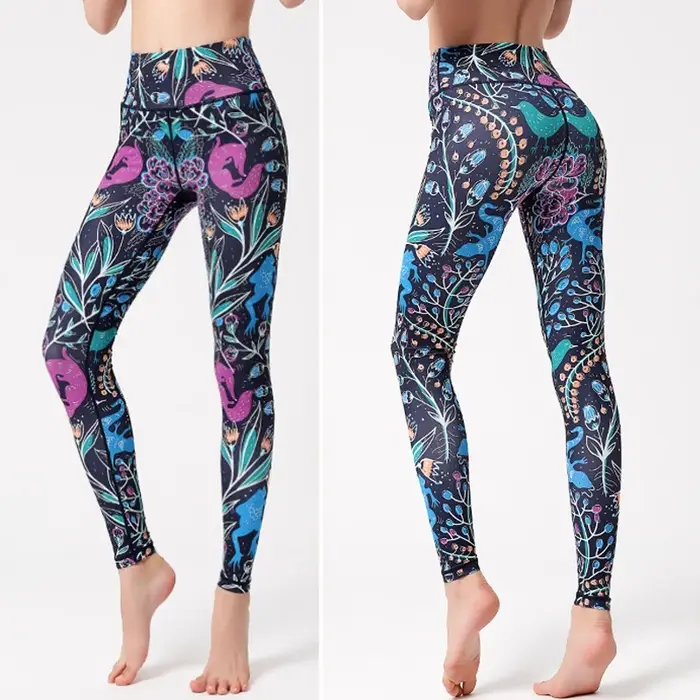Leggings de sport imprimés femme - Pantalon yoga fitness gym taille haute sexy