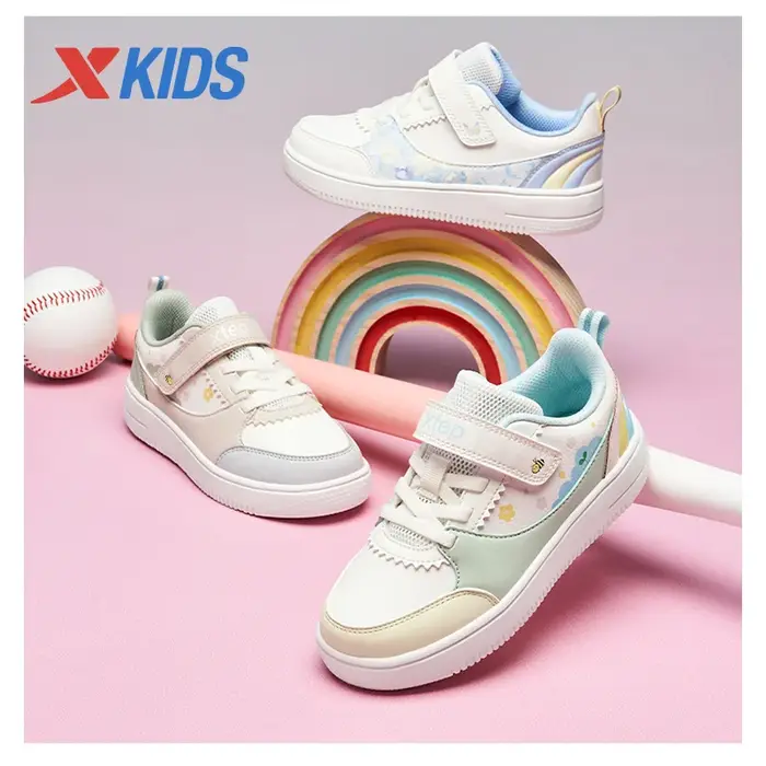 Xtep – chaussures de skateboard pour filles, baskets de printemps en cuir, antidérapantes, confortab