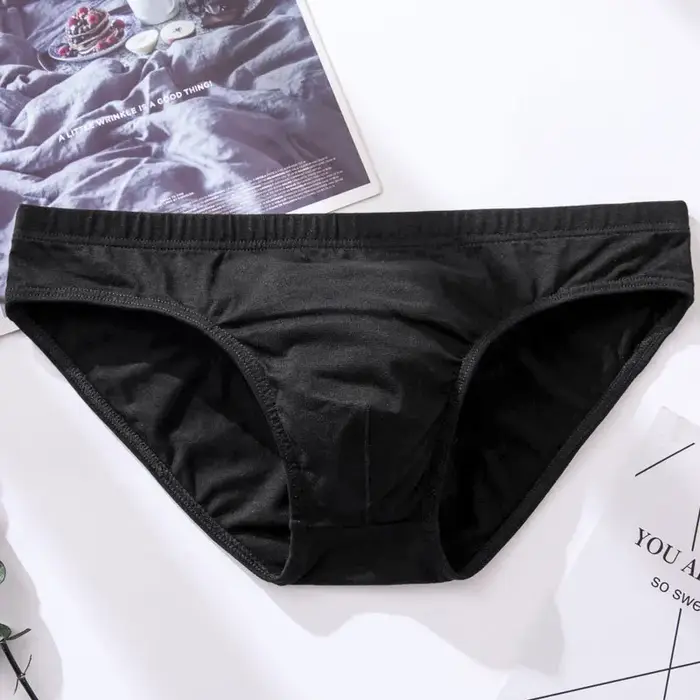 Sous-vêtements Sexy pour hommes, Slip en coton respirant, couleur unie