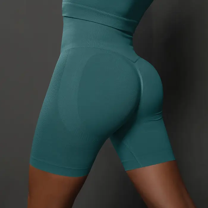 Short de yoga femme taille haute sans couture - Pour fitness, course et cyclisme été