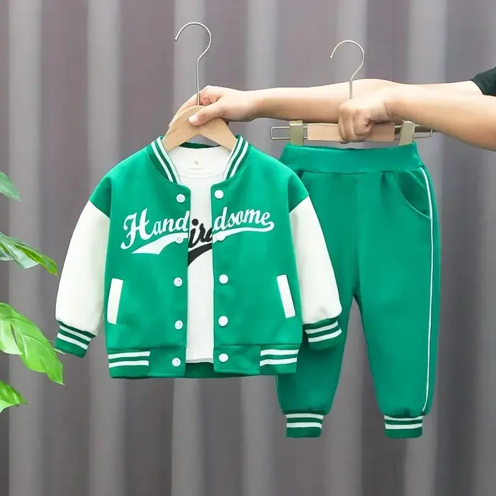 Vêtements de Baseball pour Bébé Garçon et Fille, Ensembles de dehors Décontractés, Manteau et Pantal