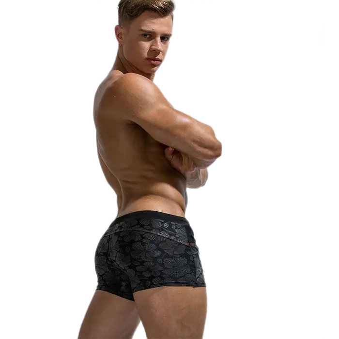 Maillot de bain homme imprimé été avec rembourrage push-up - Slip de bain sportif plage