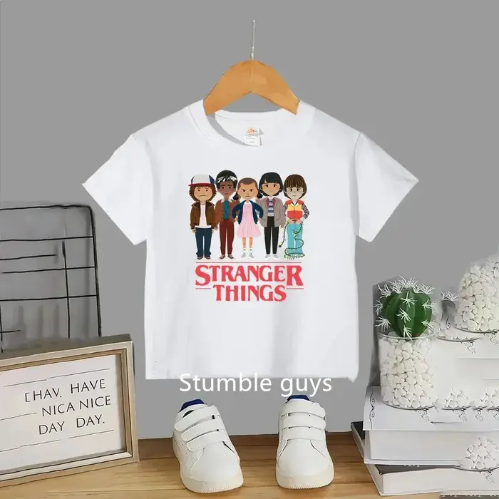 T-shirt d'été 2026 pour enfants, vêtements de voyage, Stranger Things, vêtements pour garçons, t-shi