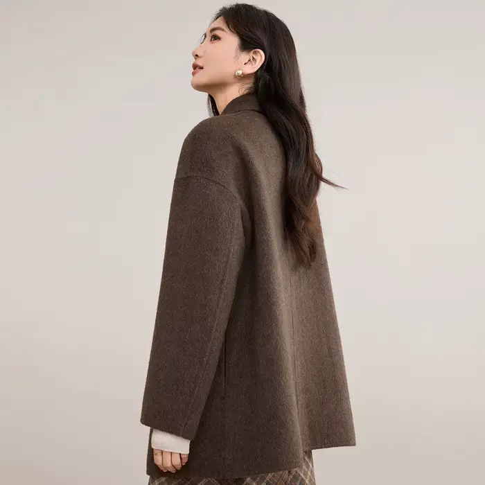 Manteaux en laine SENTUBILA pour femme, collection hiver 2026, vestes à revers crantés, manches long