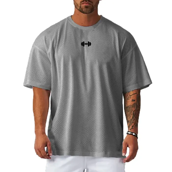 Chemise ample surdimensionnée homme : séchage rapide, respirante pour gym et musculation