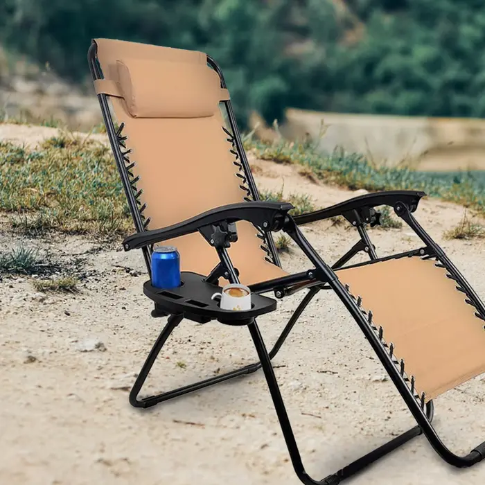 Chaise Portable pliable, plateau à boissons, porte-gobelet d'extérieur Durable pour plage Camping, f