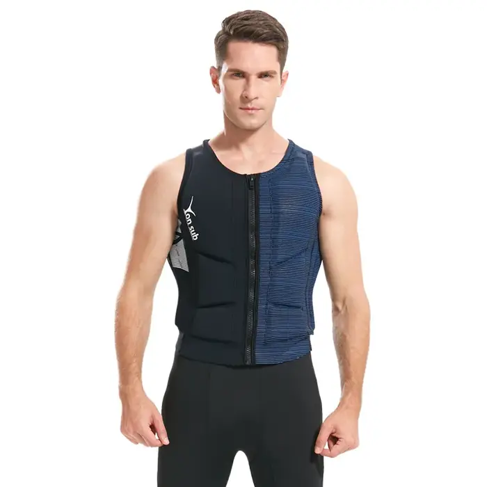 Gilet de sauvetage en néoprène avec fermeture éclair pour adulte, veste de flottabilité pour sports 