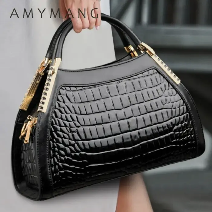 Alligator cuir verni épaule bandoulière sacs à main pour femmes marque de luxe sacs à main femmes sa