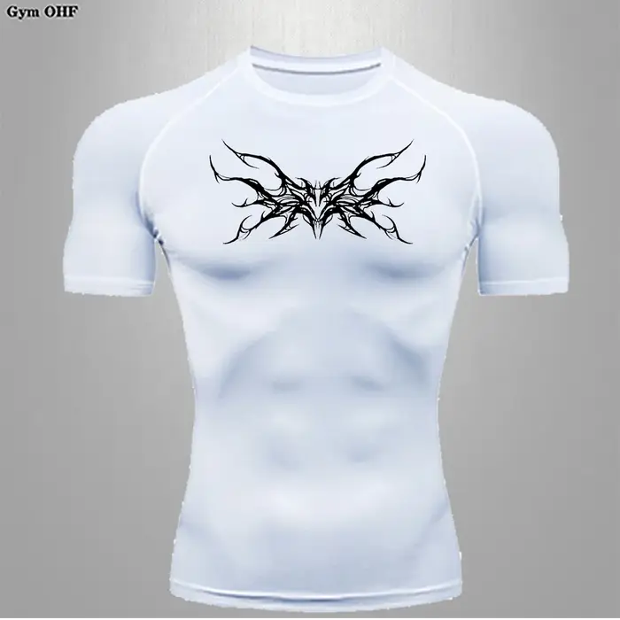 T-shirt compression homme minceur été - Chemise sport fitness salle gym séchage rapide confortable