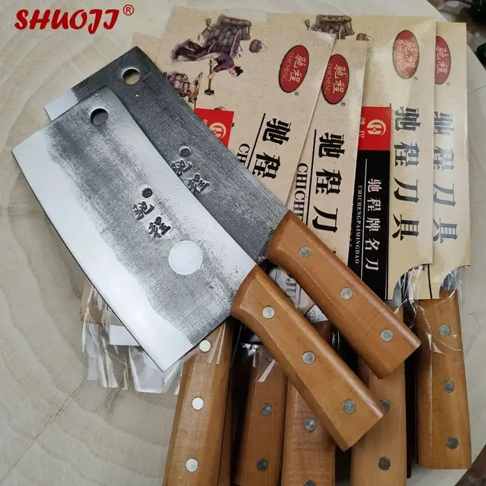 SHUOJI Master couteau de cuisine fait à la main forgé couteau en acier à haute teneur en carbone cou