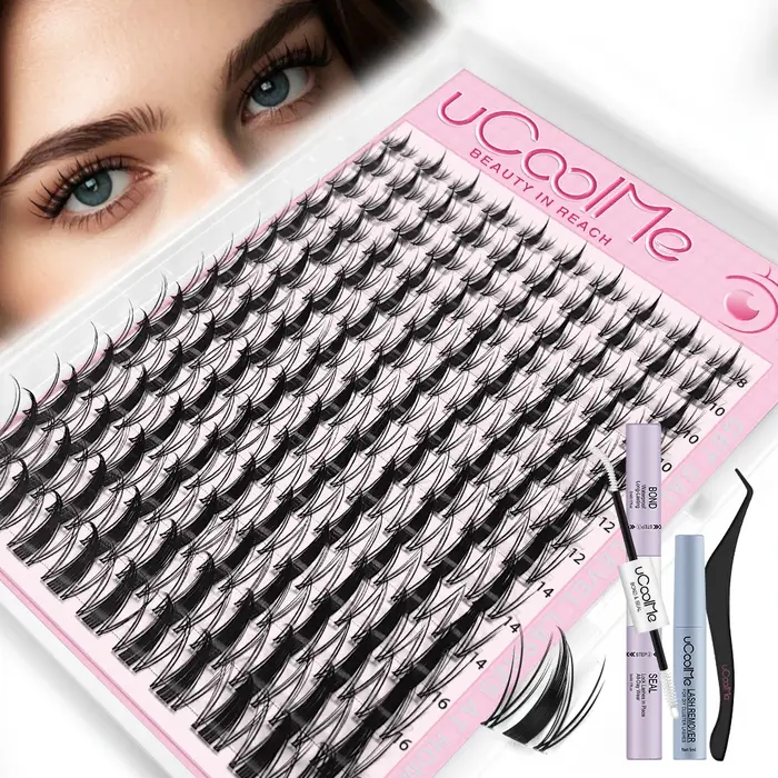 Extensions de cils uCoolMe Lashes Fairy Manga, 140 pièces, longue durée, imperméables, faciles à pos
