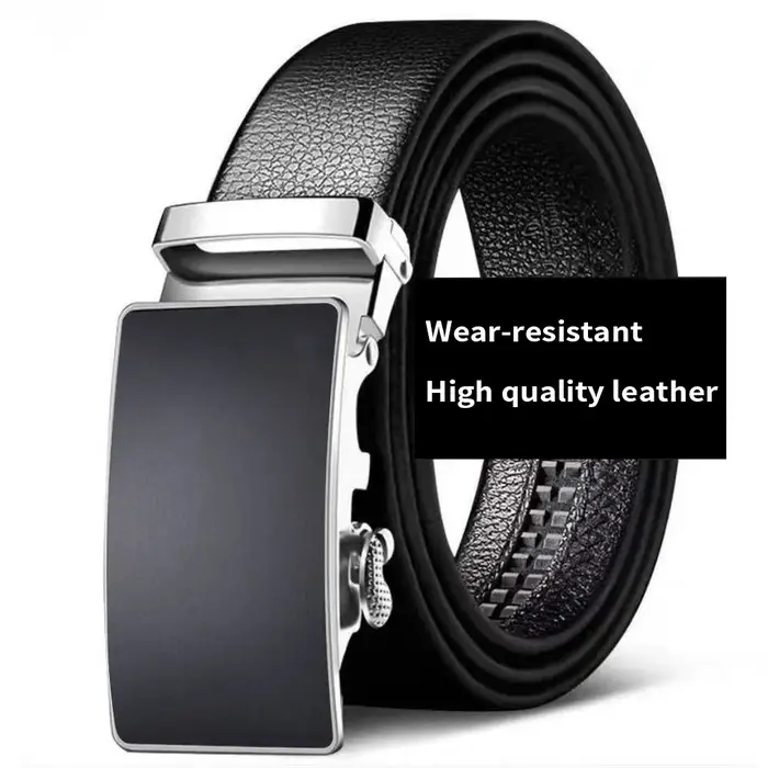 Ceinture en cuir de vache, ceinture en cuir pour hommes, boucle automatique, couche supérieure pour 