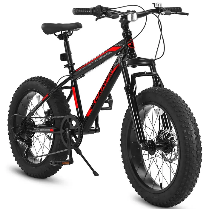 Ecarpat Vélo pour enfants à pneus 20 x 4,0 pouces, VTT à pneus larges, 7 vitesses pour garçons et fi