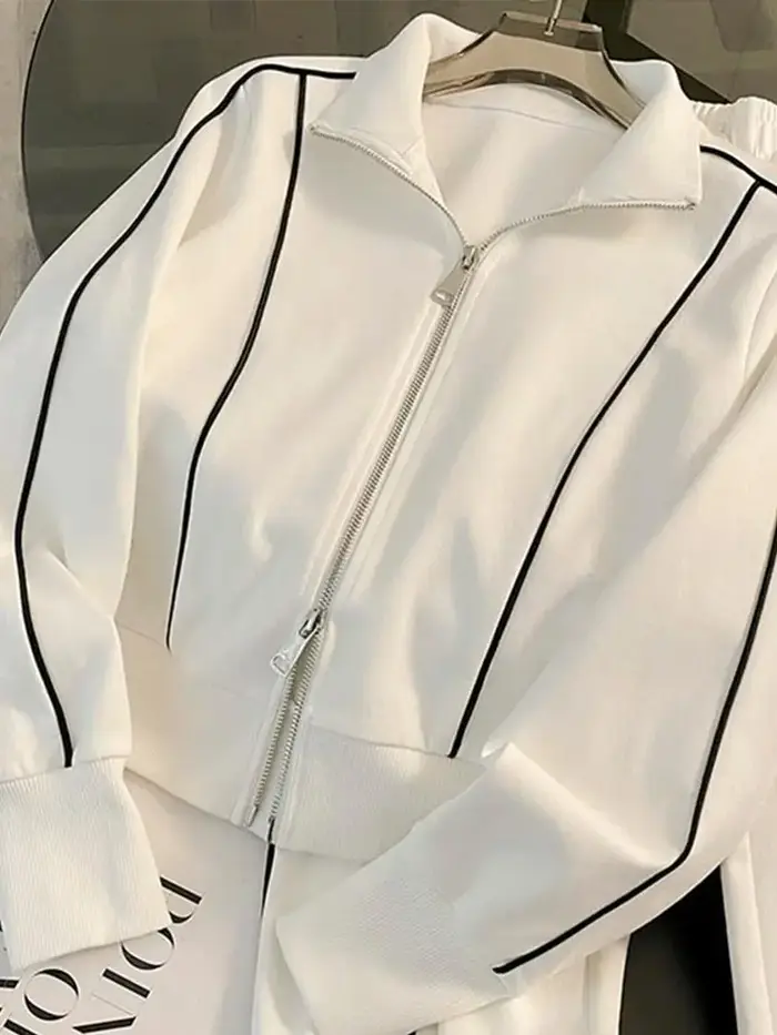 Ensemble veste et pantalon droit pour femme décontracté et chic, confortable et polyvalent pour activités sportives et vie quotidienne