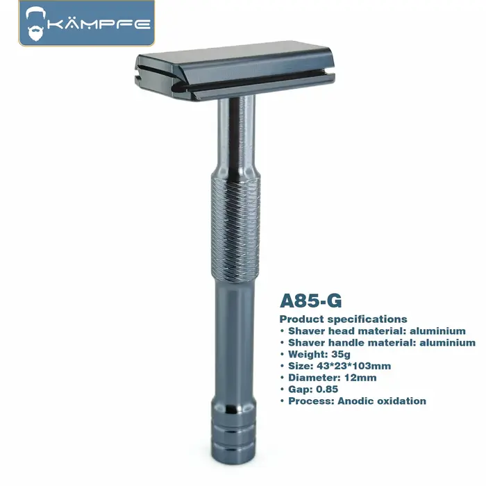 Rasoir de sécurité manuel Kampfe CNC avec 5 lames de rechange, outils de salon de coiffure, cadeaux 