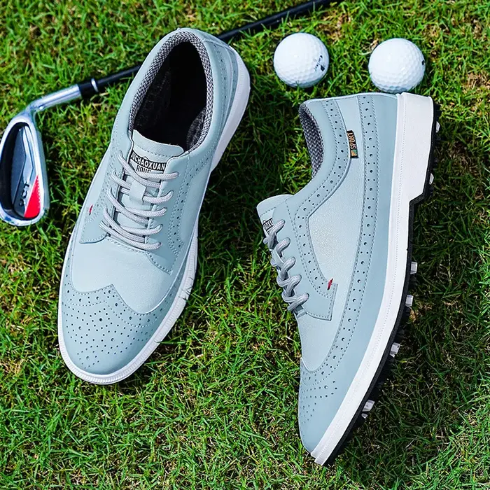 Chaussures de golf professionnelles en cuir pour hommes, chaussures de sport respirantes, chaussures