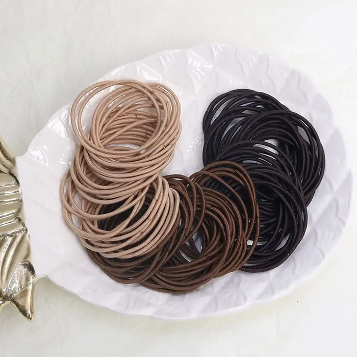 100 pièces/ensemble attaches de cheveux élastiques bandes de caoutchouc pour femmes hommes bandes de