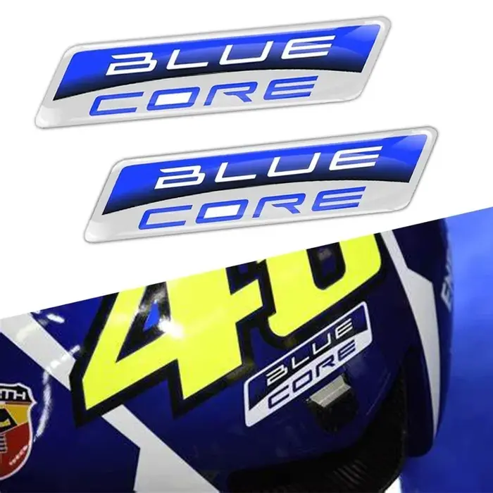 Autocollants 3D de noyau bleu, équipe de course de Moto, étui à autocollants pour Kawasaki Z900 Hond