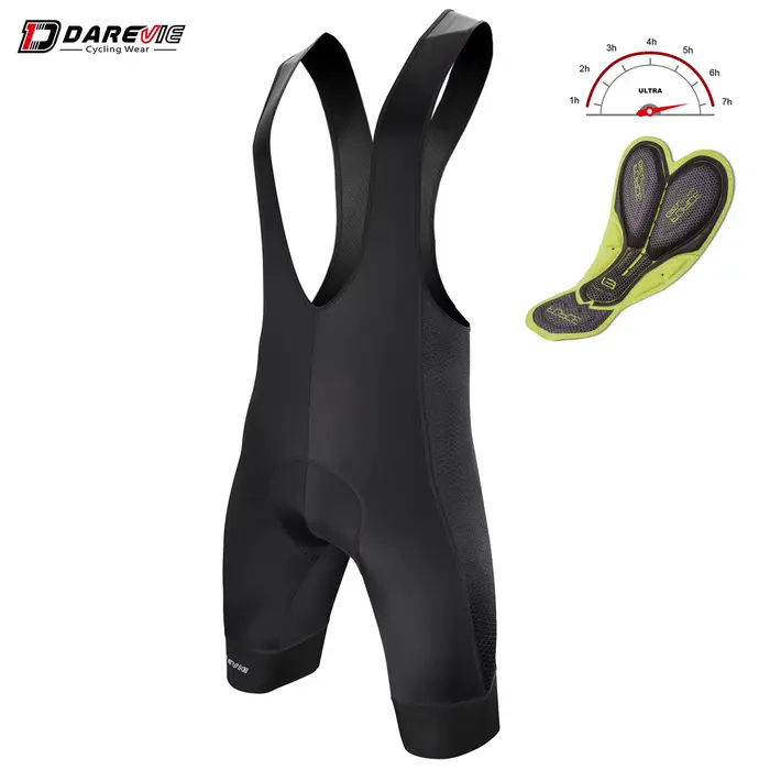 DAREVIE-Cuissard à Bretelles Respirant avec Coussretours en Gel 3D pour Homme, Short de Cyclisme de 