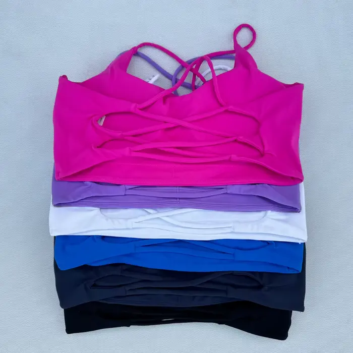 Soutien-gorge sport femme Yoga Fitness respirant bandoulière croix fine soutien plein air