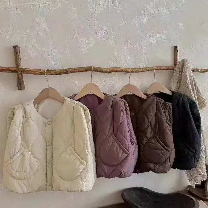 Gilet matelassé coréen pour enfants, glaçure rembourrée, garde au chaud, vêtements d'extérieur pour 